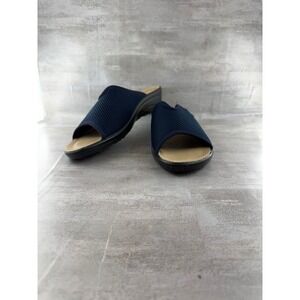 Fly Flot Navy Blue Mesh Slide Sandals Made in Italy Anatomic Wedge Womens 41